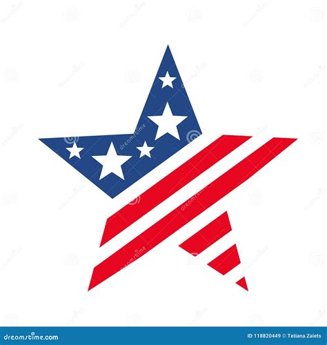 American Star Like USA Flag Stock Vector - Illustration of independence, american: 118820449