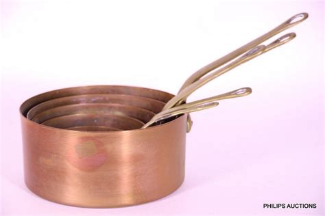 Vintage French Copper Saucepan Set - Copper - Metalware