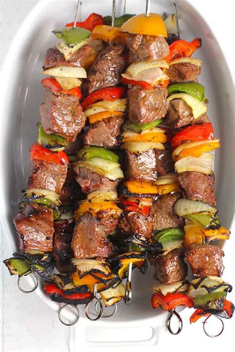 Grilled Steak Kabobs with Vegetables - SueBee Homemaker