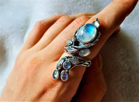 925 Sterling Silver Genuine Moonstone Gemstone Unique bouquet ...