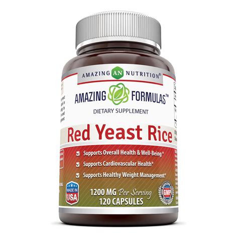 Buy Amazing Formulas Red Yeast Rice 600 mg 120 Capsules Online in India ...