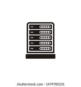 Server Rack Simple Icon Black White Stock Vector (Royalty Free ...