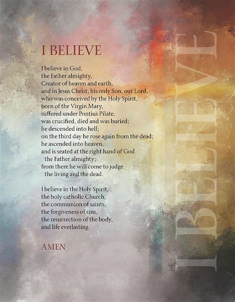 Apostles Creed Digital Art by Terry Davis - Pixels