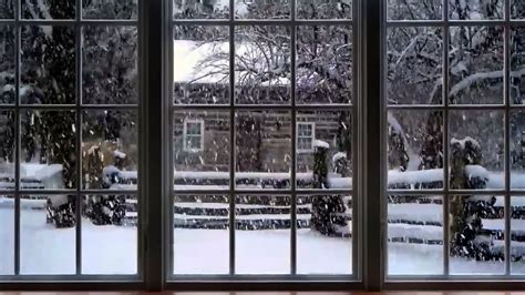 Cozy Winter Ambience | Winter Window Snow Scene Snow and Fireplace ...