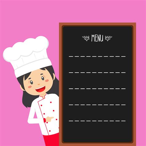 Women Chef with Menu Template 1758834 Vector Art at Vecteezy