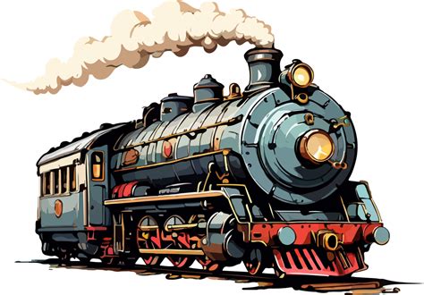 Steam Locomotive Train Cartoon Logo AI Generative 33234121 PNG