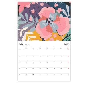 2023 Wall Calendar Floral Calendar 2023 Abstract Calendar - Etsy