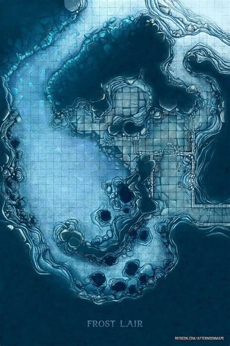 Frost Lair (White Dragons Lair) - 30x45 : battlemaps in 2022 | Dragon's ...