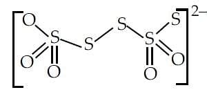 The structure of the tetrathionate ion is