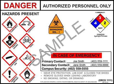 Laboratory Signs | EHS | University of Nebraska Medical Center