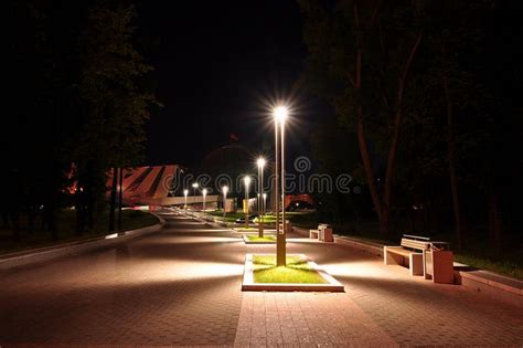 Lights in the night park stock photo. Image of modern - 55671488