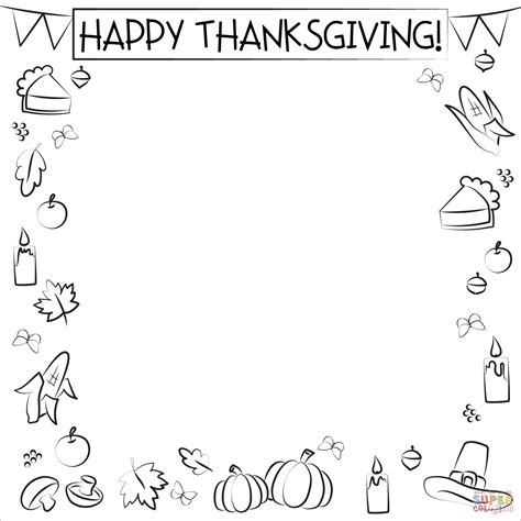 Thanksgiving Border coloring page | Free Printable Coloring Pages