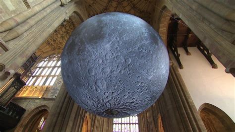 Museum of the Moon sculpture lands at Exeter Cathedral - BBC News