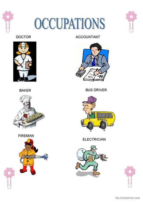 Occupations for kids part 1: English ESL worksheets pdf & doc