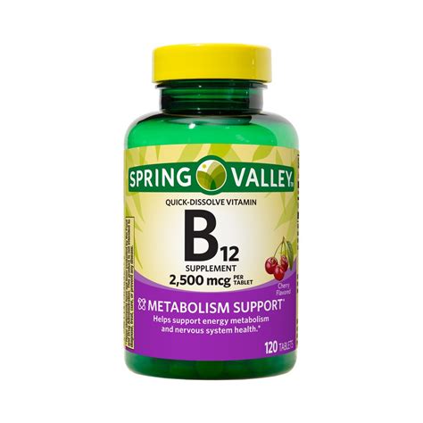 Spring Valley Vitamin B12 Tablets, 2500 mcg, 120 Ct - Walmart.com - Walmart.com