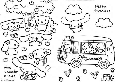 Adorable Cinnamoroll coloring page