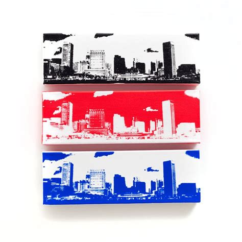 Baltimore Skyline Canvas 12 X 4 Inches White With Black - Etsy