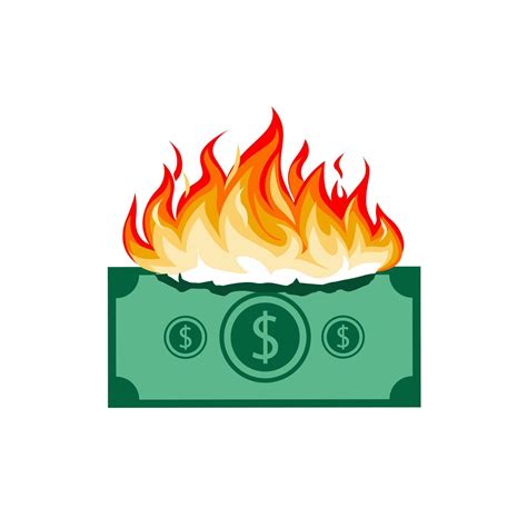 Free vector money burning isolated on white background 15805963 Vector ...