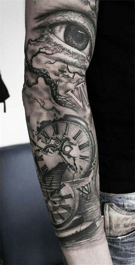 #Tattoo Broken clock sleeve, Click to See More... | Tattoo sleeve men ...