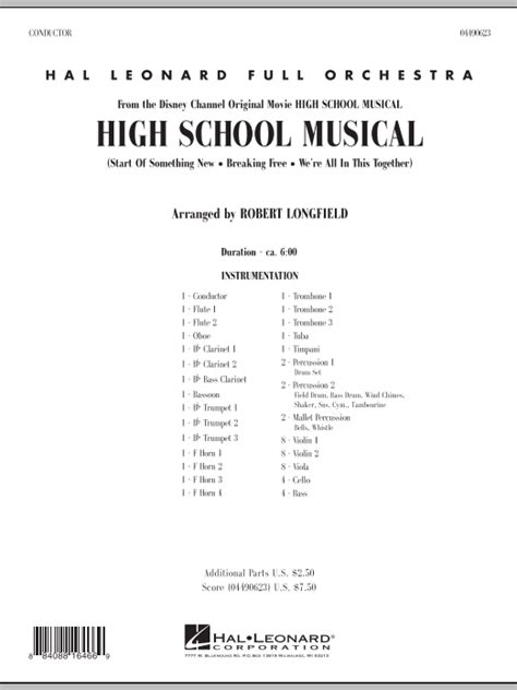 High School Musical - Full Score by Robert Longfield Sheet Music for Full Orchestra at Sheet ...