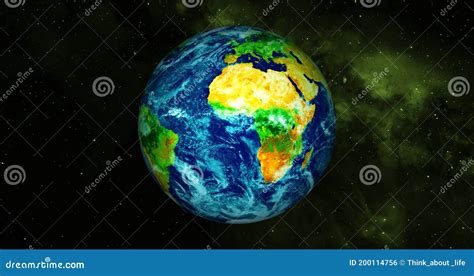 3d Rendered Photo Realistic Earth Planet. Beautiful Green Earth Planet with Colorful Galaxy or ...