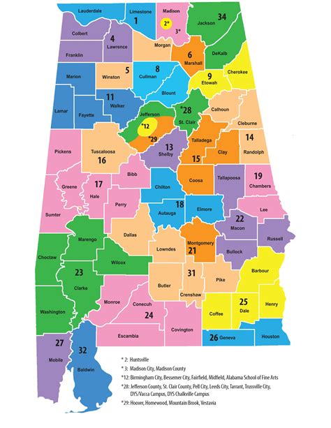 Alabama School Districts Map - United States Map States District