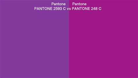 Pantone 2593 C vs PANTONE 248 C side by side comparison