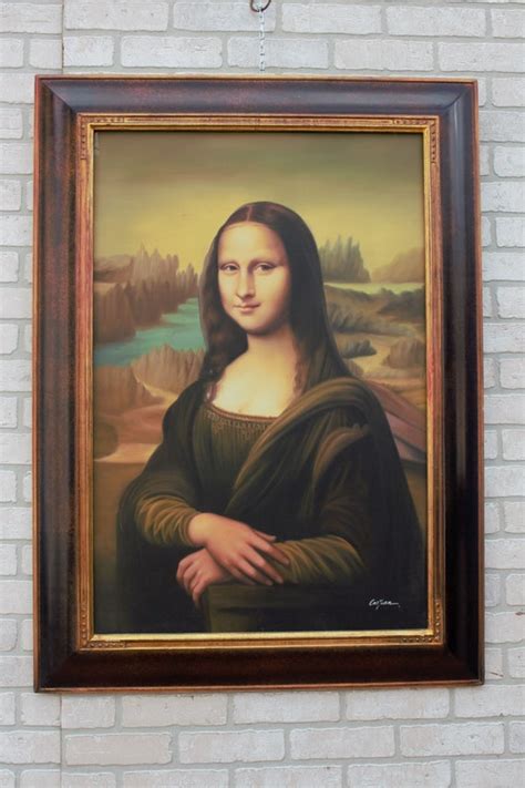 Vintage Mona Lisa Oil Painting in a Frame - Etsy