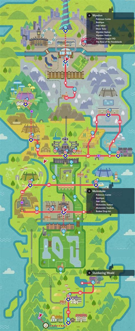 Pokemon Sword and Pokemon Shield - full in-game look at the Galar region map