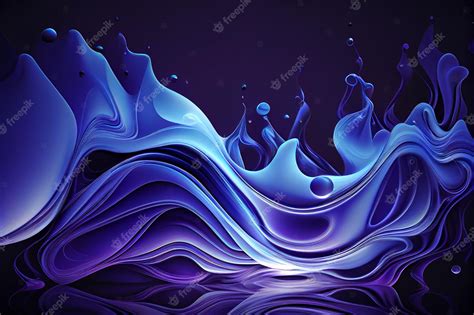 Premium Photo | Blue abstract liquid wave background flowing liquid Generative AI