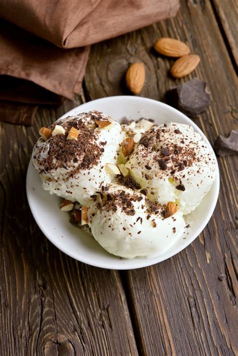 Chocolate Ice Cream with Nuts Stock Image - Image of fresh, cold: 113862757