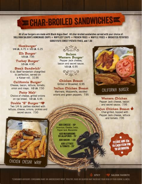 Sullivan Saloon menus in Sullivan, Wisconsin, United States