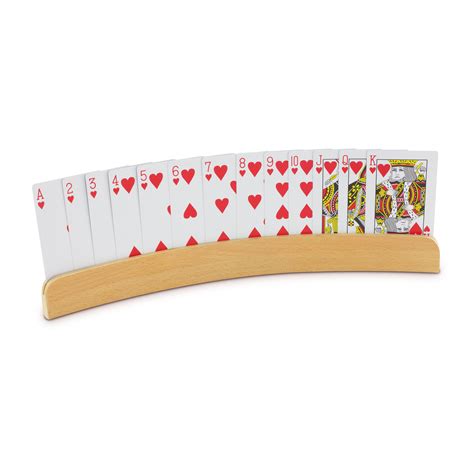 Curved Wooden Playing Card Holders 4 Pack - KOVOT