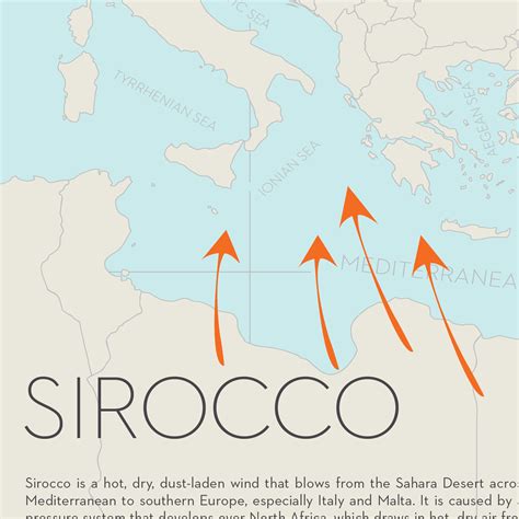 SIROCCO Wind Map Famous Winds of the World Wall Art Print and Instant Download - Etsy