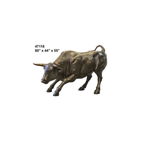 BULL STOCKMARKET BRONZE STATUE LIFESIZE