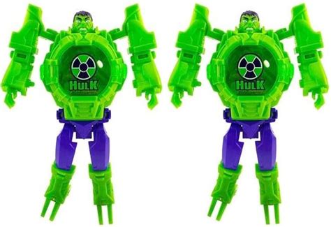 JELLIFY Pack of 2 Hulk Robot Toy Convertible Digital Wrist Watch For Kids - Pack of 2 Hulk Robot ...