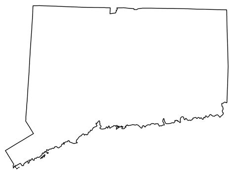 Free Connecticut Outline Map | Blank Map Of Connecticut In 2023