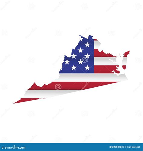 Virginia US State Flag Map Vector Isolated Stock Vector - Illustration of contour, cartography ...