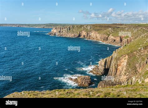 Picturesque coastal landscape at Lands End, Cornwall, England, UK Stock ...