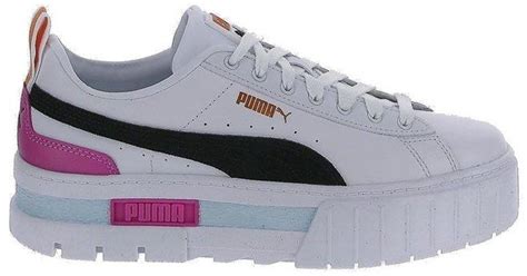 PUMA Suede Mayze Platform Low-top Sneakers in White | Lyst Australia