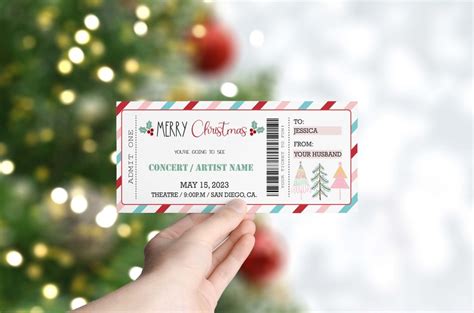 1.- CHRISTMAS Concert Gift Ticket, Surprise Concert, Christmas Gift, Gift for her, Surprise Gift ...