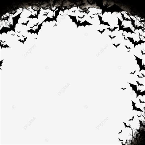 Halloween Bat Border, Bat, Animal, Outline PNG Transparent Image and Clipart for Free Download