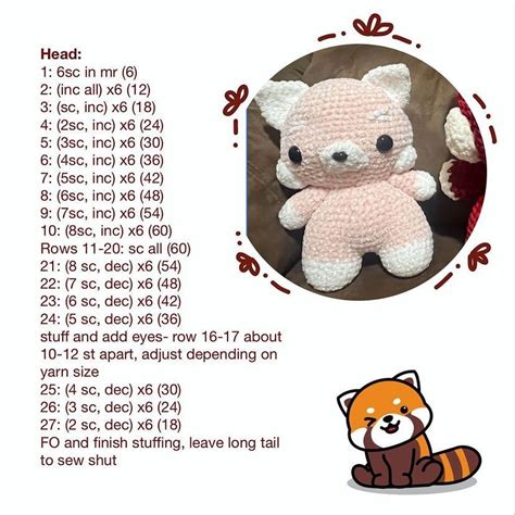 Free pattern red panda