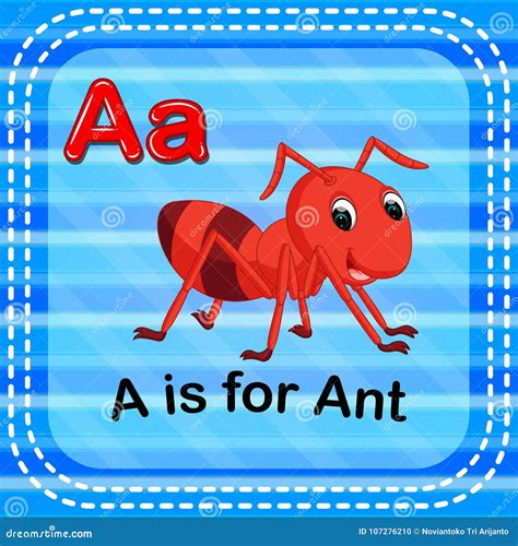 Flashcard Letter A Is For Ant Vector Illustration | CartoonDealer.com #107276210