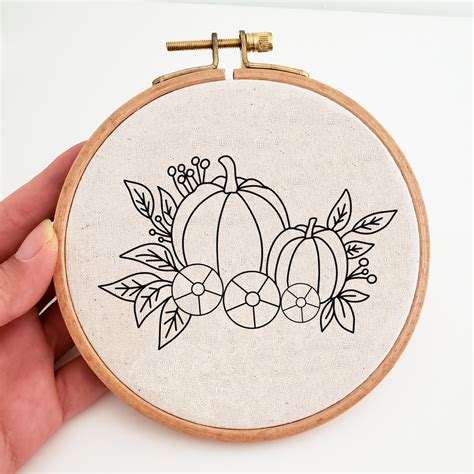 Pumpkin Embroidery Pattern Printable Embroidery Pattern Hand - Etsy