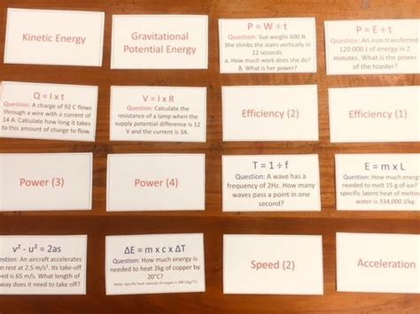 GCSE Physics Equation Flash Cards NEW 9-1 | Teaching Resources