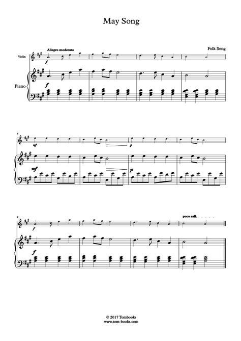 May Song (Traditional) - Piano Sheet Music