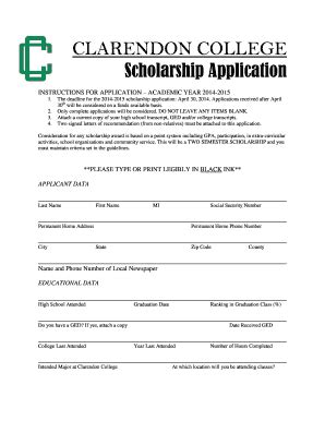 College Scholarship Application - Fill and Sign Printable Template Online