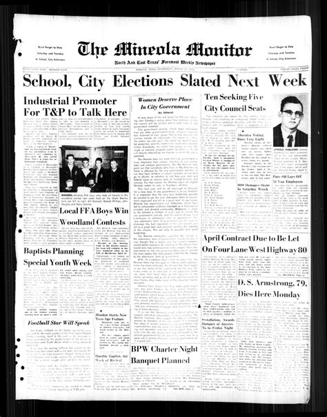 The Mineola Monitor (Mineola, Tex.), Vol. 85, No. 4, Ed. 1 Wednesday ...