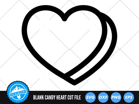 Blank Candy Heart SVG Cut Files & Clipart | TheHungryJPEG